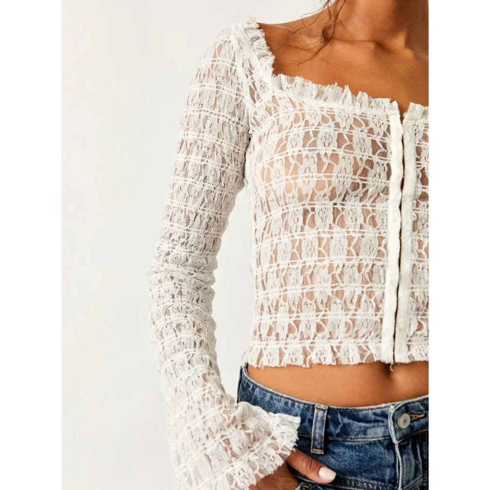 FREE PEOPLE Madison Top / White - Picture 4 of 9